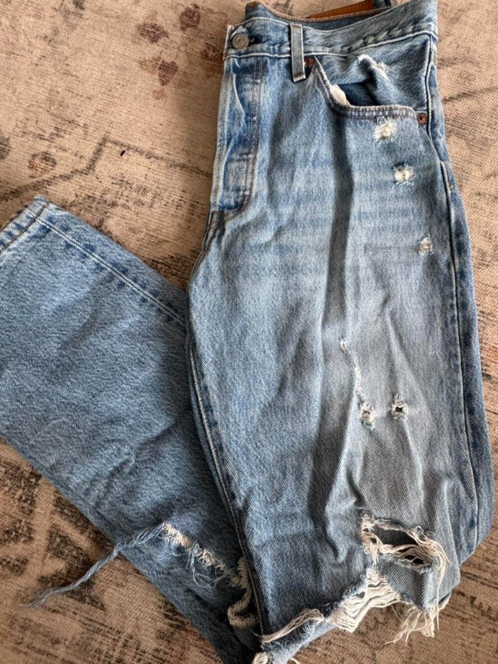 Vintage Levi's 501 distressed blue jeans